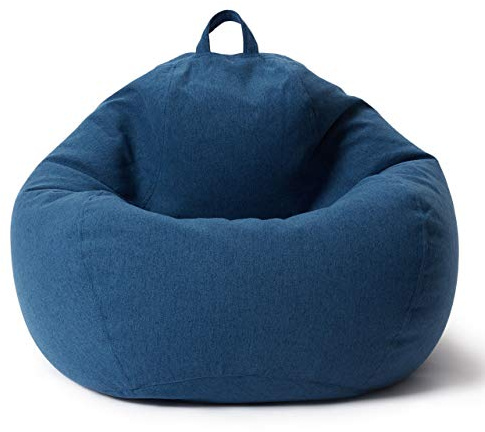Lumaland Pouf Poire Comfort Line | 100 x 120 x 50 cm Fauteil Poire Intérieur (315 L) | Housse Lavable | Remplissage de Billes PSE | Coussin de Sol Gaming Beanbag Adulte Enfant [Bleu Foncé]
