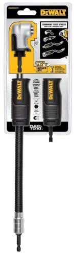DEWALT Rechtwinkliger Bohreradapter, FlexTorq, 4-in-1-System, kompakter, gerader flexibler Schaft, 12 Zoll (DWAMRASETFT)