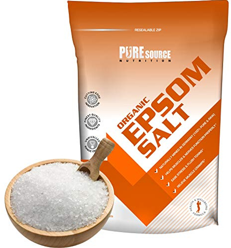 PSN Organic Vegan Epsom Salt 500g 100% Natural FCC Food Grade Magnesium Sulphate Epsom Salts for Bath Bombs Bath Soak Bathing Spa