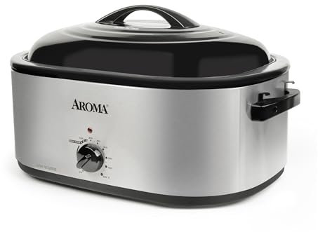 AROMA 22Qt. Roaster Oven with self basting lid stainless steel