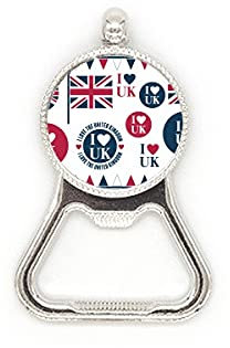 Union Jack I Love UK Heart-Shaped Country Metal Beer Bottle Cap Opener Duty Stainless Steel