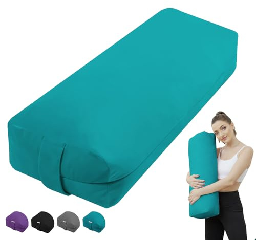 TokSay Yoga Bolster Pillow - Extra Firm & Supportive for Yin, Restorative, and Prenatal Yoga - Soft, Durable, and Machine Washable