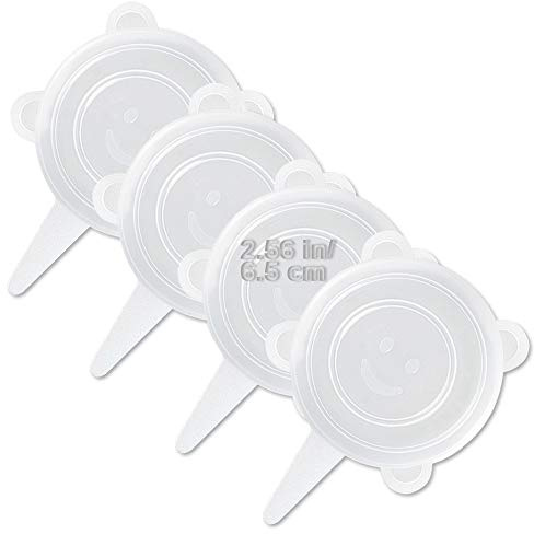 LELE LIFE 4 Stück gleichgroße Silikon-Stretch-Deckel, dickere, wiederverwendbare Silikonbehälterabdeckung, erweiterbare Lebensmittelaufbewahrungsabdeckungen, spülmaschinen- und gefriergeeignet 6,5cm