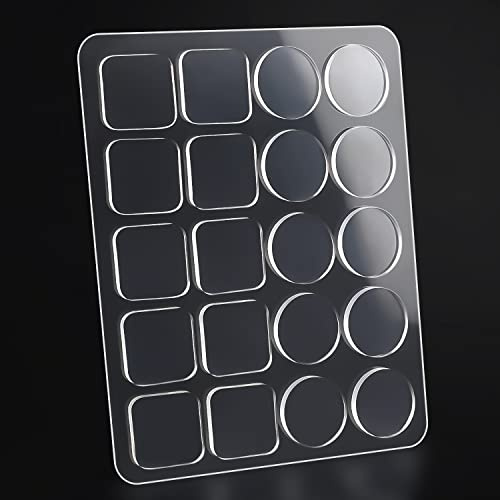 Lot de 10 butoirs de table en verre souple transparent de qualité supérieure, antidérapants et anti-rayures pour table en verre, ronds et carrés (25 mmx2 mm, 20 pièces)