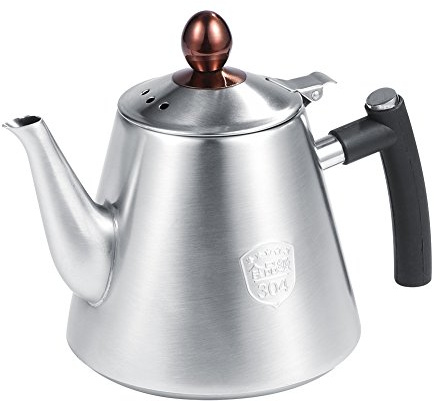 Wasserkessel Induktion, Teekessel Induktion aus Edelstahl mit Hitzebeständige Griff, Wasserkocher für Induktionsherd und Elektrischen Herdplatten, Teekanne für Küche, Cafeteria, Hotel (1.2L)