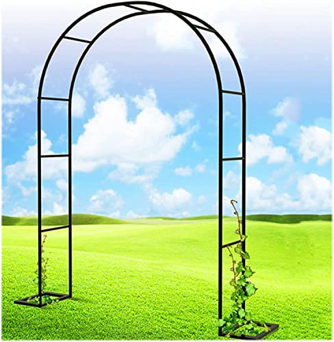 Rosenbogen Halbrund Torbogen Garten Stahl Gartenbogen Für Kletterpflanzen, Rosen, Garten, Pergola, Wetterfest, Deko, Schwarz,W1.2mxH2.2m