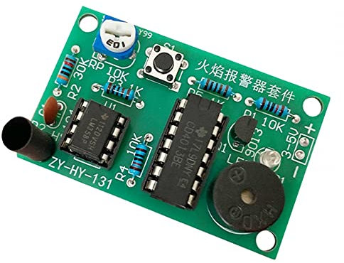 Módulo de detección de incendios llama, sensor de detección de incendios kit de soldadura sistema protección contra incendios domésticos con alarma automática para principiantes