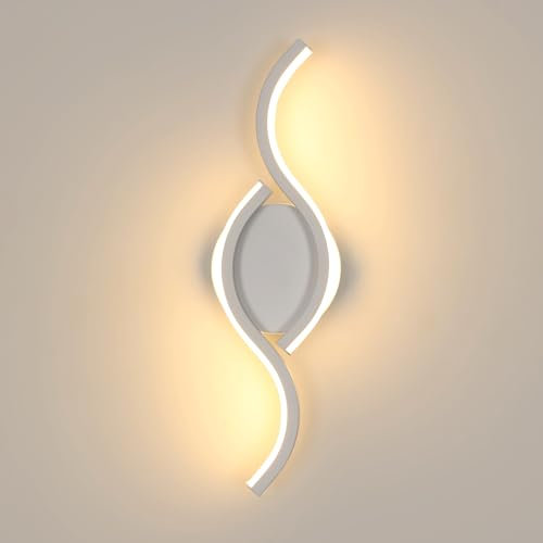 DAXGD LED Wandleuchten, Wandlampe Moderne 12W 1350LM, Innenwandleuchte 3000K für Schlafzimmer Flur Treppe, Weiß
