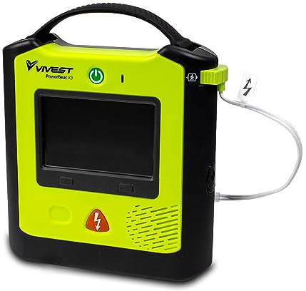 ViVest Power Beat X3 Defibrillator Semi-Automatic AED with a LCD Colour Screen Portable Machine for Home Automated External Defibrillator Lightweight First Aid Medical Equipment