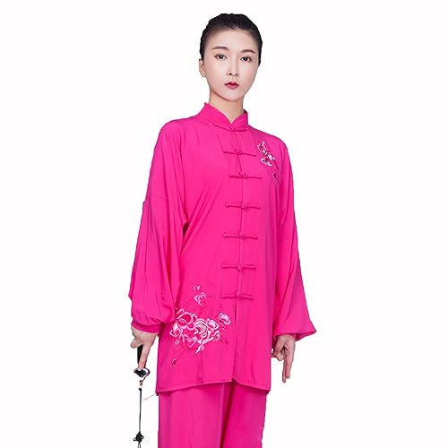 FloAPa Tai Chi Uniform Kampfsport-Sets Kleidung Damen Kampfsport Uniform Kung Fu Kleidung Baumwolle Trainingskleidung Sportmantel Anzug, 002, XXL
