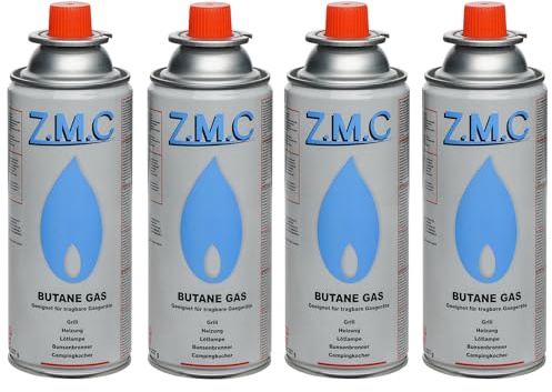 Z.M.C 4 cartuchos de gas butano de 227 g con válvula tipo MSF-1a, cartuchos universales de gas butano con conexión de bayoneta para hornillo de camping, calefacción de gas, quemador de gas, quemador
