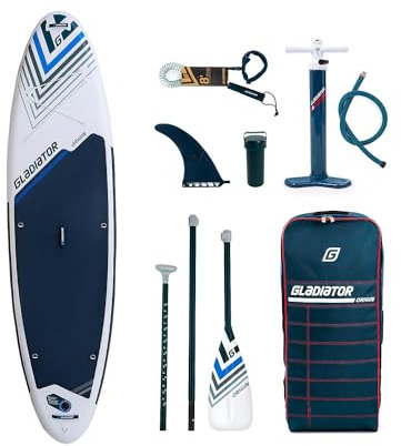 Gladiator Stand Up Paddling Board Set Origin White-Edition 2023 mit Kajak-Sitz Befestigung