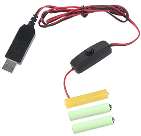 Universal 4,5 V LR3 AAA Batterie Eliminator Ersatz 3 Stück 1,5 V AAA Batterie für LED-Licht Elektronisches Spielzeug mit Schalter USB