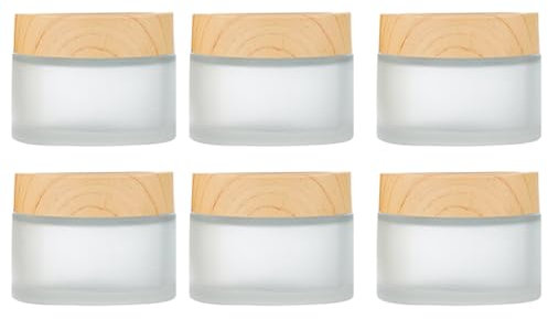 Jarsense Lot de 6 pots à échantillons en verre dépoli de 30 ml avec couvercle - Rechargeables - Petits pots portables pour crèmes, lotions