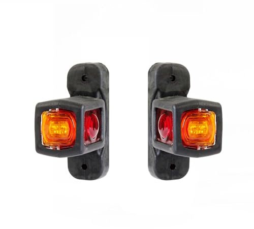 Wiltec 2X 4 LED Marker Begrenzungsleuchte 12V, Positionsleuchte für Anhänger, energiesparende Seitenmarkierungsleuchte