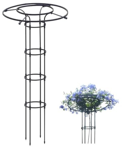 Treillis obélisque vertical de jardin pour plantes grimpantes – Treillis de glycine antirouille pour plantes en pot, fleurs, vignes – Utilisation intérieure et extérieure (A, 210 cm)