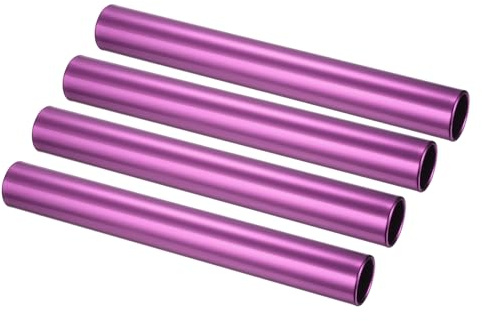PATIKIL Relay Track Baton, 4 Pcs Aluminum Tube Field Running Race Stick Corrosion Resistant for Outdoor Athletics Sport Game Practice Tool, Purple