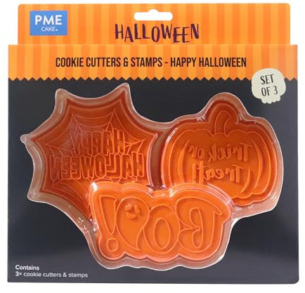 PME Halloween Cortadores y Sellos de Galletas - Feliz Halloween (Set de 3)