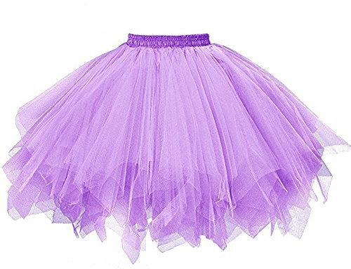 tüllrock tütü Damen lila Flieder tüllrock,Damen tüllrock Karneval Klassisch Vintage Multi-Schichten Damen Karneval 50er Tütü Rock Kurz Ballett Unterrock Crinoline Kostüm Petticoat Tutu