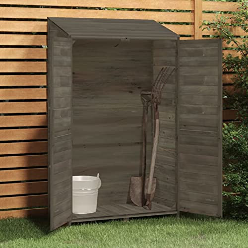 Gecheer Capanno,Casetta,Atrezzi,da Giardino,Esterno,Legno di Abete,Antracite,102x52x174,5 cm,Casetta in Legno,Porta Attrezzi da Giardino,Casetta di Legno da Giardino,Casetta Attrezzi,Capanno Attrezzi