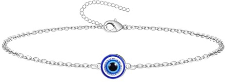 cotigo Bracelet oeil turc en acier inoxydable ou en fil + un bracelet 7 noeuds (gratuit), amulettes porte-bonheur et protection contre le mauvais œil bijoux homme bracelets femme fille