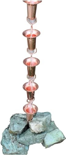 HynJGih Regenketten Japanische Regenkette, Kupfer-Regenkette, Tempelgarten-Entwässerungskette, Fallrohr-Verlängerungsstück, 2,6 m