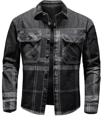 Giacchetto Jeans Uomo, Giubbotto Estivo Uomo, Estivo Casual Denim Giacca Moto Slim Fit Jacket Uomo Primavera/Estate/Autunno Maniche Lunghe Giubbino Sportiva Giacca in Jeans Denim Jacket