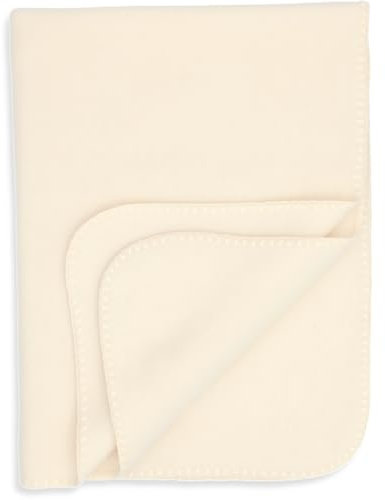 Engel Baby-Decke mit Muschelkante 80x100 cm & Mulltuch Blaubaer | Weiche Wolldecke Fleece für Kinderwagen und Zuhause | 100% Merino Schurwolle kbT mulesing-free | natürlicher Temperaturausgleich