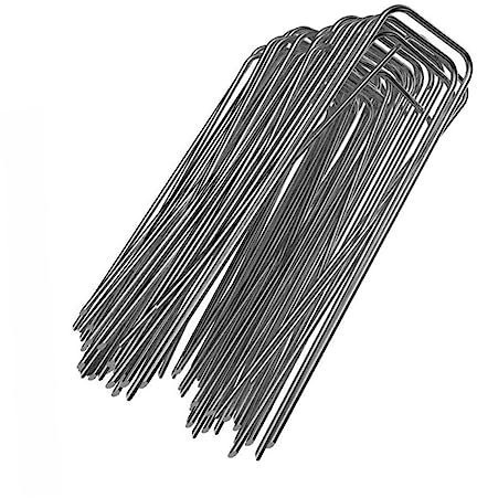 TOYANDONA 50pièces Clou De Fixation pour Gazon Piquet De Jardin Forme De u pour Clôtures Et Bordures De Jardin