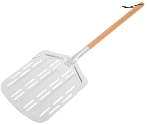 GLEAVI Perforated Pizza Peel with Detachable Handle Lightweight Pizza Transfer Paddle for Easy Baking Non Slip Grip for Safe Use