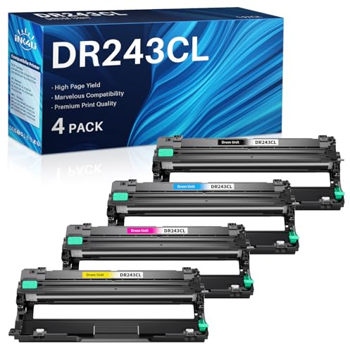INK4U DR243CL Trommel (4er-Pack, Extra Hoch) kompatibel für Brother DR-243CL Trommeleinheit für TN243CMKY Toner TN247 für MFC-L3750CDW DCP-L3550CDW HL-L3210CW MFC-L3770CDW HL-L3230CDW MFC-L3710CW