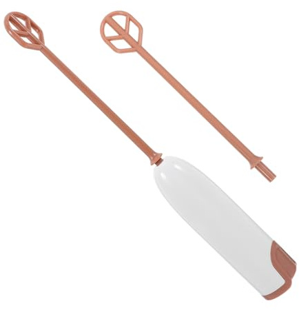 COLLBATH Mezclador Eléctrico Pequeño Para Leche Polvo, Batidora De Mano Mini Varilla Alargada, Plástico Blanco Cálido, Agitador Multifuncional Para Bebés, Uso Casa y Viaje, Pack De 2 Unidades