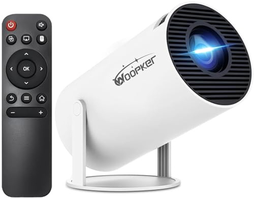 WOOPKER Mini Projektor mit WiFi 6 und BT 5.2, Full HD 1080P Unterstützt Mini Beamer, Portabler Heimkino Beamer 200ANSI Kompatibel mit iOS/Android/TV Stick/PS5/Xbox