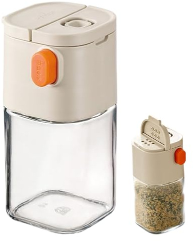 Dispenser Di Sale E Pepe Misurato: Agitatore Di Condimenti A Doppio Ugello, Vaso Di Spezie Con Misurazione, Contenitore Ermetico Alimentare, Dispensa Da Cucina Da Campeggio | Ex