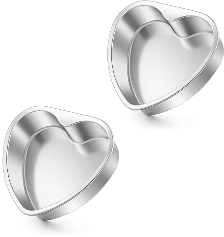 Homikit Heart Cake Pan, 6 Inch Stainless Steel Small Heart Shaped Baking Pans for Oven & Dishwasher, 2Pcs Layer Smash Cake Tins Molds for Valentine's Day, Weddings, Mother’s Day & Anniversaries