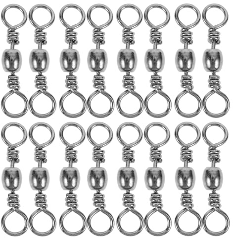 GOOHOCHY 150pcs Barrel Fishing Swivels Rolling Ball Bearing Snap Link Connector Heavy-Duty Clip Swivel for Freshwater and Saltwater Line Connector Terminal Tackle