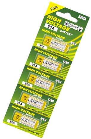 Lot de 5 piles alcalines A23S/23AE/V23GA/LRV08/L108/23GA 23 A 12 V