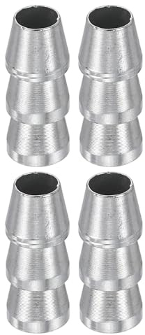 HARFINGTON 4 cunei rotondi con manico per ascia, 10 mm, con manico in metallo di sicurezza, per ascia da carpentiere, slitte e martelli, argento
