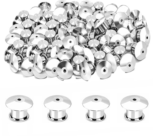 30 Stück Verschlussstifte Metall Pin Keepers, Silver Verschlüsse Pin Clips Sicherungsstift Keeper Verschluss Metallstift Anstecker Sicherungsstift Halterungen Für Schmuck Brosche Pins DIY