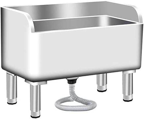 WIQUYBML Fregadero Comercial para fregona, Lavabo de Servicio de Acero Inoxidable, Fregadero Industrial de pie para residuos, Fregadero para Servir, Montaje para lavandería, Cocina, Negocio