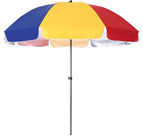 Colored Garden Parasol,Round Beach Umbrella,Height-Adjustable Outdoor Umbrella,for Courtyard,Balcony,Lawn,Camping (Silver 2.4m/7.9ft)