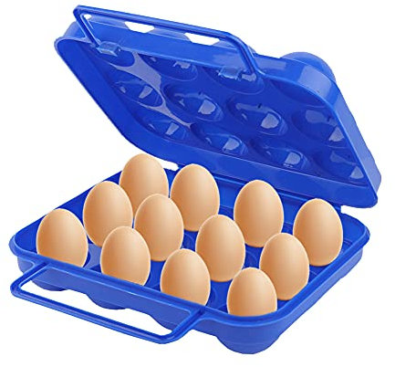 Boîtes à oeufs, porte-oeufs en plastique Porte-oeufs Récipient de stockage de camping pour 12 oeufs avec poignée pour pique-nique de camping en plein air