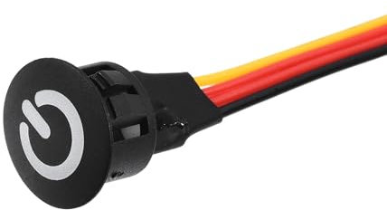 sourcing map DC 12V Touch Dimmer Switch 13mm Diameter Snap-in Mount Black for LED Lights Strip Lights