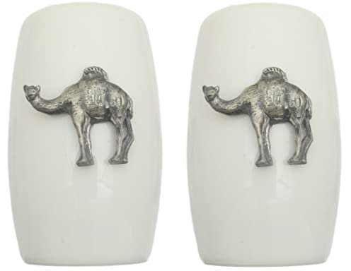 Camel China Salt and Pepper Shakers Cruet Set Modern White CSP 54