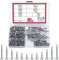 165 Pcs Self Drilling Hex Head Screws, M4.2 Sheet Metal Tek Screws, Hex Washer Head Self Tapping Screws, Stainless Steel Hex Socket Roofing Screws Assortment Kit Set with Drill Point and Gasket