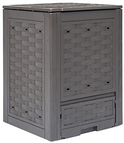 XIAOGUANG Composter Bin For Garden,Garden Compost Bins,Food Bin Caddy,Garden Composter Brown 60x60x83 cm 300 L Rattan