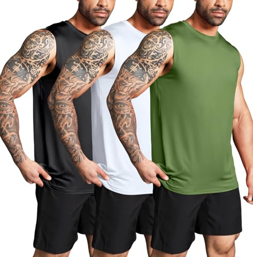 Boyzn Tank Top Herren 3er Pack Training Fitness Bodybuilding Tankshirt Schnelltrocknendes Muskelshirt Ärmellos Weste für Men
