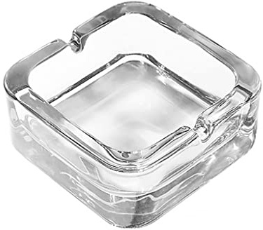 Elegant Aschenbecher aus Glas für den Schreibtisch, quadratisch, Zigarettenablage, Raucher aus klarem Kristall, mit Aschenbecher, Aschenbecher für Zuhause, Auto, Club, Büro, Hotel Einfach zu verwenden