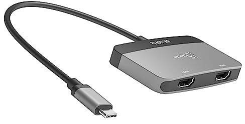 j5create 8K USB Type C to Dual HDMI Display Adapter - Single 8K60/4K144 or Dual 4K60 - Support MST Extended mode, for Gamers and Professionals, Suitable for Windows Laptop (JCA465)