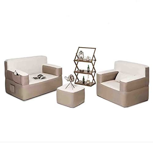 PRUJOY Aufblasbarer Liegestuhl mit Haushaltsluftpumpe, Liegesofa für Innen-Wohnzimmer-Schlafzimmer, Outdoor-Reise-Camping-Picknick